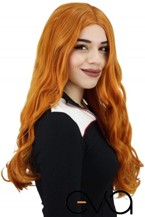 Eva Peruk Dalgalı Fiber Sentetik Peruk Bakır