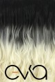 Eva Peruk 250 Gr 70 Cm Dalgalı Fiber Yarımay Set Siyah Platin Ombreli