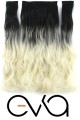 Eva Peruk 250 Gr 70 Cm Dalgalı Fiber Yarımay Set Siyah Platin Ombreli