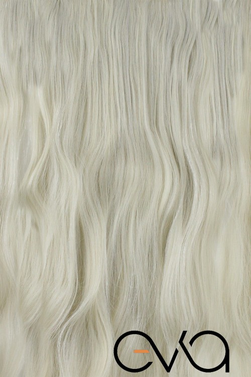Eva Peruk 250 Gr 70 Cm Dalgalı Fiber Yarımay Set Beyaz Platin