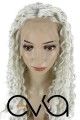 Afro Dalgalı Tül Peruk Beyaz Platin 300 Gr 70 Cm