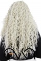 Afro Dalgalı Tül Peruk Beyaz Platin 300 Gr 70 Cm