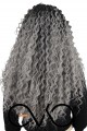 Afro Dalgalı Tül Peruk Siyah Gri Ombreli 300 Gr 70 Cm
