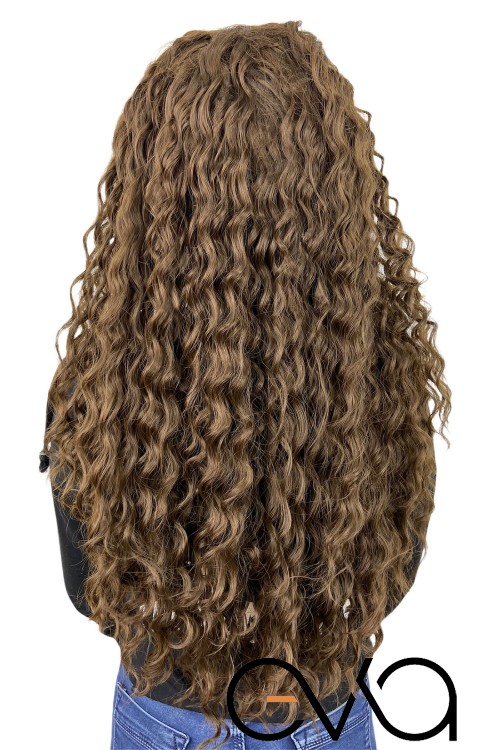 Afro Dalgalı Tül Peruk Kumral 300 Gr 70 Cm