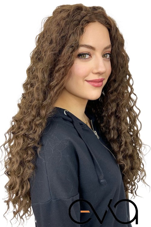 Afro Dalgalı Tül Peruk Kumral 300 Gr 70 Cm