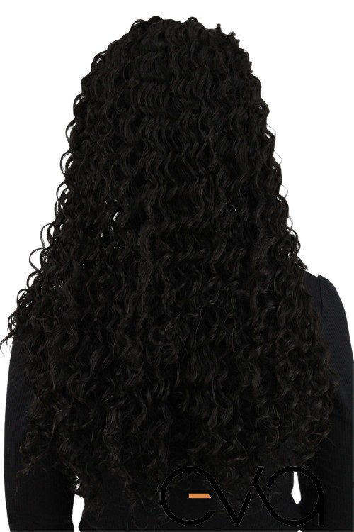 Afro Dalgalı Tül Peruk Koyu Kestane 300 Gr 70 Cm