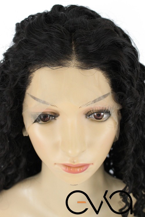 Afro Dalgalı Tül Peruk Koyu Kestane 300 Gr 70 Cm