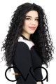 Afro Dalgalı Tül Peruk Siyah 300 Gr 70 Cm