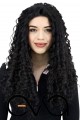 Afro Dalgalı Tül Peruk Siyah 300 Gr 70 Cm