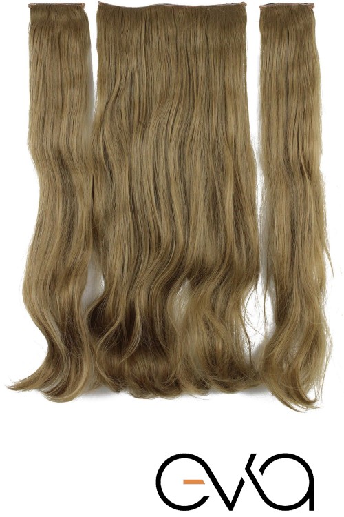 Eva Peruk 250 Gr 70 Cm Dalgalı Fiber Yarımay Set Açık Kumral