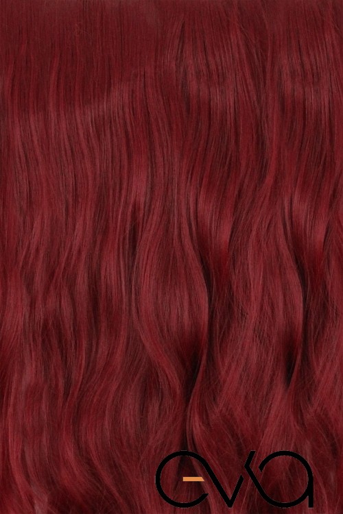 Eva Peruk 250 Gr 70 Cm Dalgalı Fiber Yarımay Set Açık Kızıl