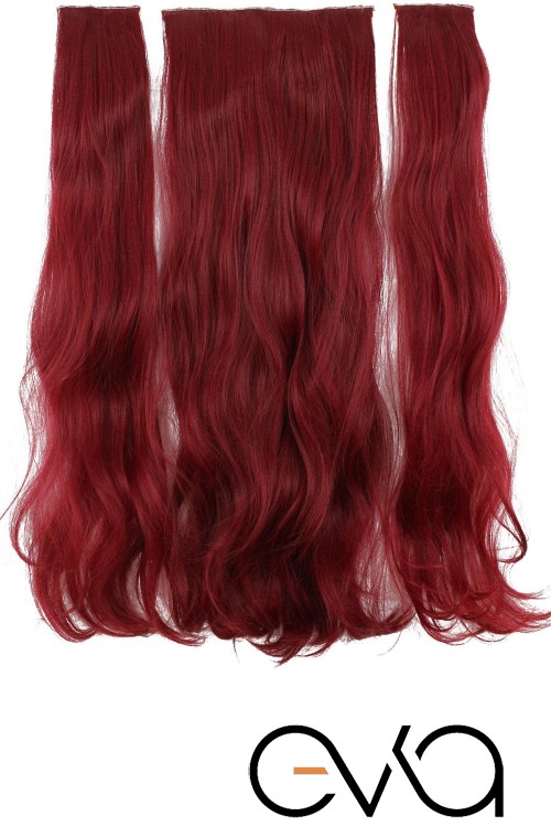 Eva Peruk 250 Gr 70 Cm Dalgalı Fiber Yarımay Set Açık Kızıl