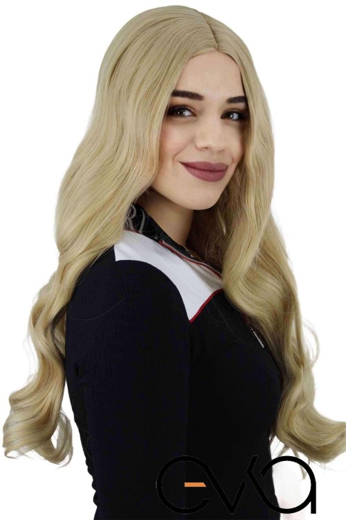 Eva Peruk Dalgalı Fiber Sentetik Peruk Karamel