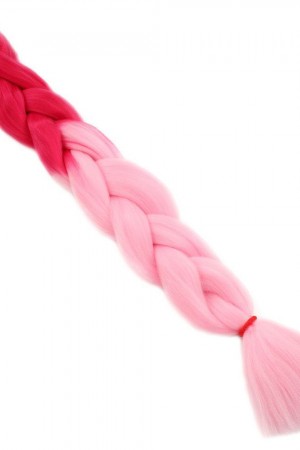 Afrika Örgüsü Rasta ve Box Braid için Sentetik Saç 100 Gram - Koyu Pembe/Açık Pembe Ombreli