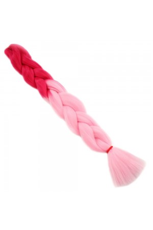 Afrika Örgüsü Rasta ve Box Braid için Sentetik Saç 100 Gram - Koyu Pembe/Açık Pembe Ombreli
