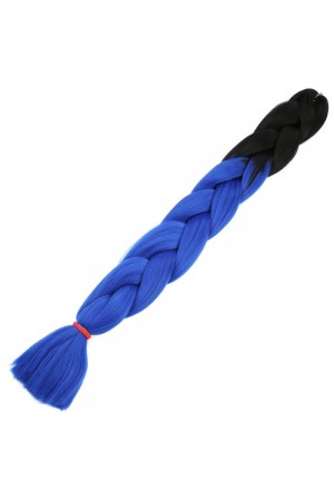 Afrika Örgüsü Rasta ve Box Braid için Sentetik Saç 165 Gram - Siyah/Koyu Mavi Ombreli