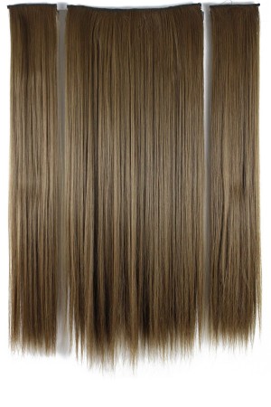 Eva Peruk 250 Gr 70 Cm Düz Fiber Yarımay Set Kumral
