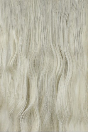Eva Peruk 250 Gr 70 Cm Dalgalı Fiber Yarımay Set Beyaz Platin