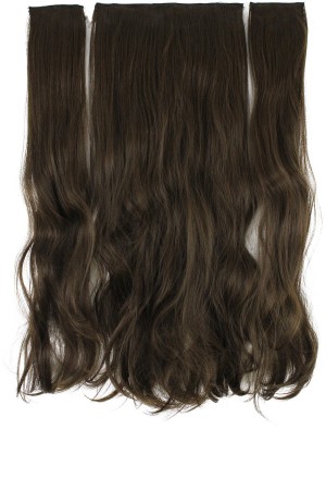Eva Peruk 250 Gr 70 Cm Dalgalı Fiber Yarımay Set Koyu Kumral